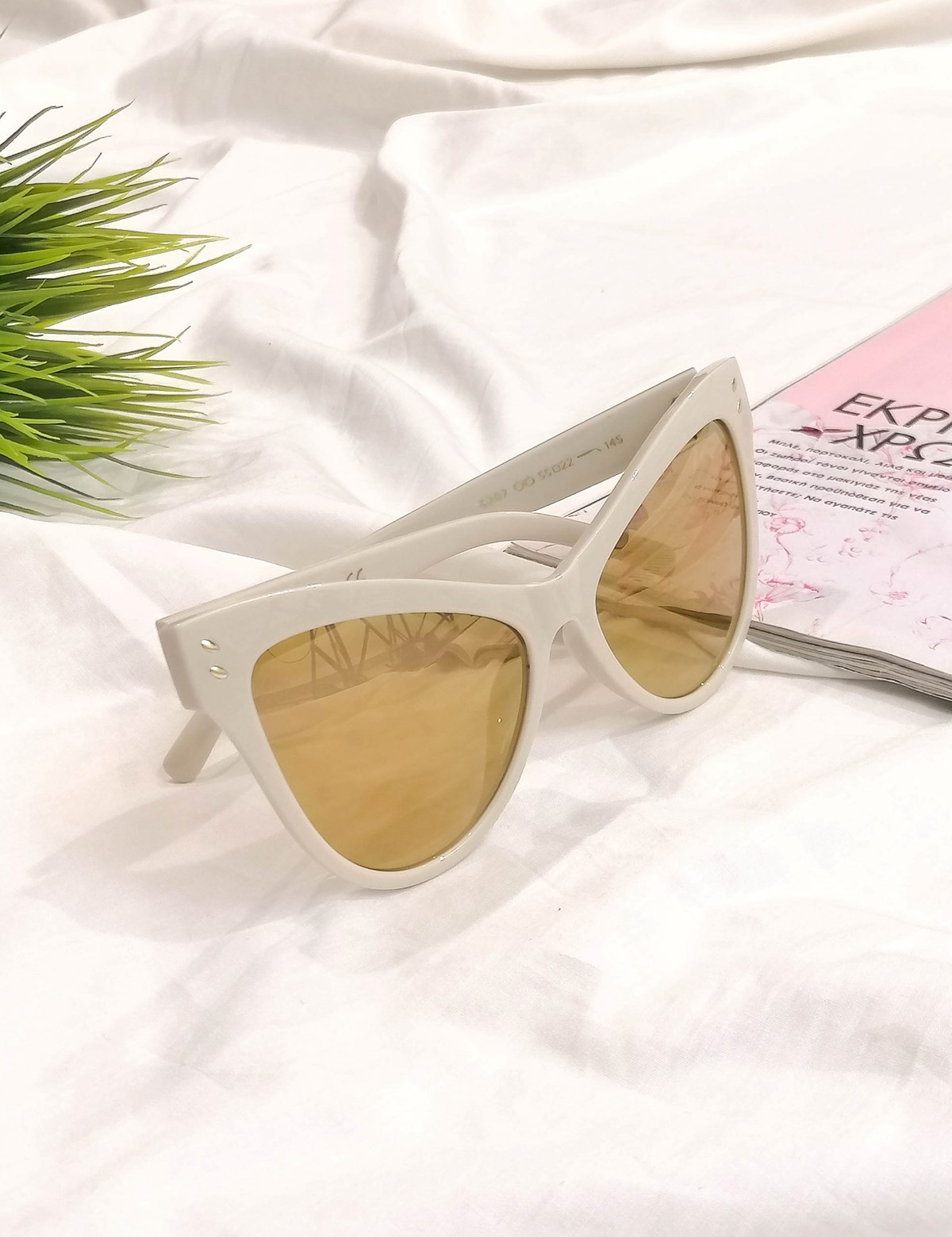 Γυναικεία γυαλιά ηλίου πεταλούδα χρυσά Handmade S6207C φωτογραφία